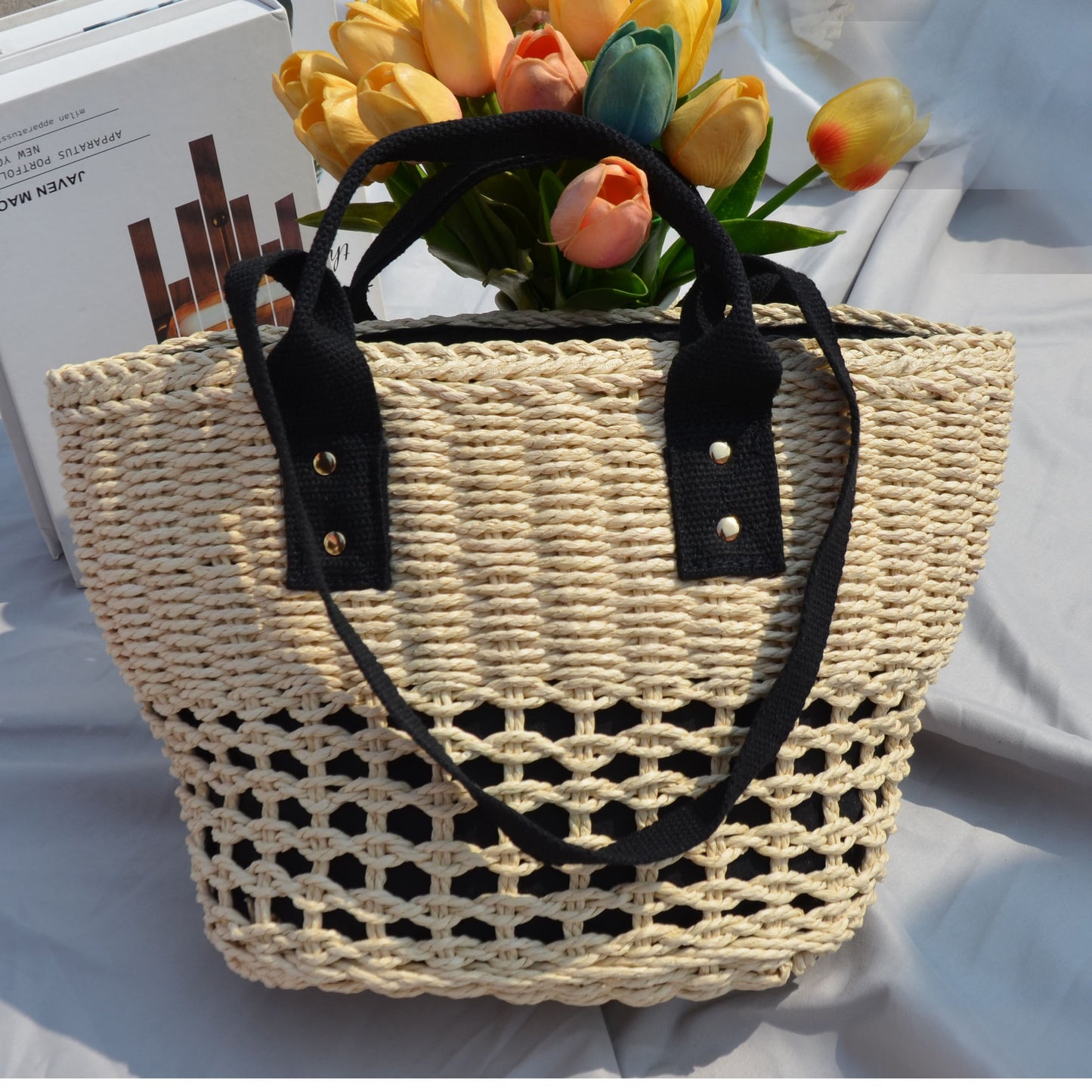 New Women's Fashion Shoulder Portable Straw-weaved Bag