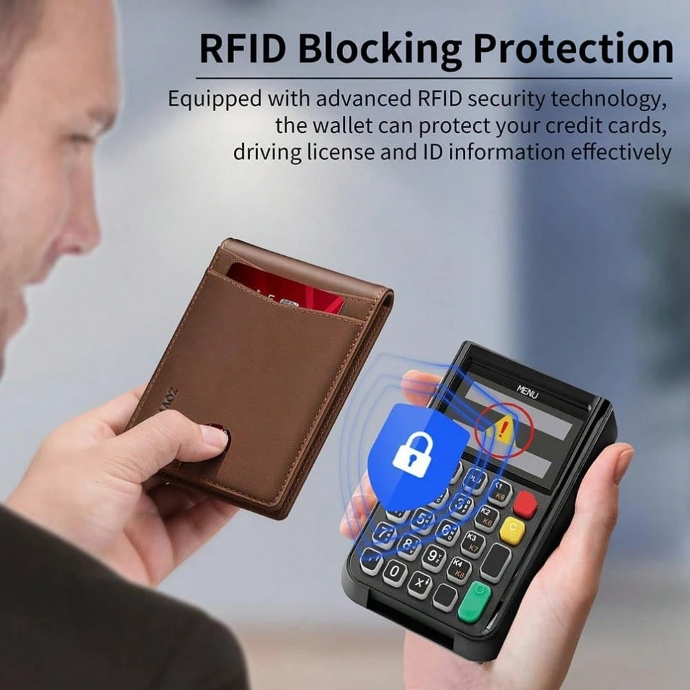 Wallet For Men Slim Bifold Leather Wallet With Money Clip RFID Blocking Minimalist Card Holder Front Pocket Mens Wallet