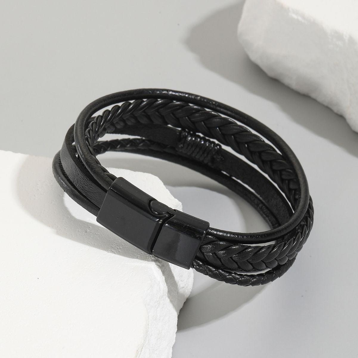 PU Leather Men's Bracelet Multi-layer