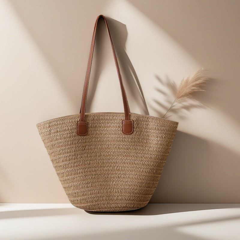 Shoulder Crossbody Straw Woven Bag Handmade Woven Bag Large Capacity Tote Bag Holiday Beach Bag Commuter Women's Bag Women's Bag
