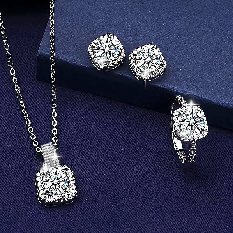 Alloy Necklace Stud Earrings Ring Jewlery