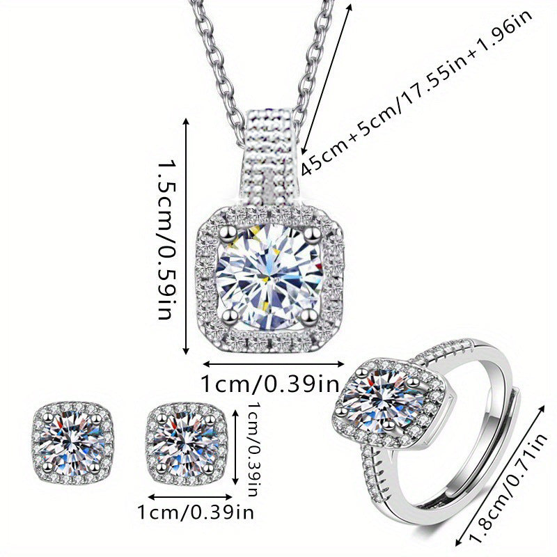 Alloy Necklace Stud Earrings Ring Jewlery