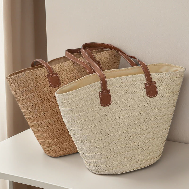 Shoulder Crossbody Straw Woven Bag Handmade Woven Bag Large Capacity Tote Bag Holiday Beach Bag Commuter Women's Bag Women's Bag