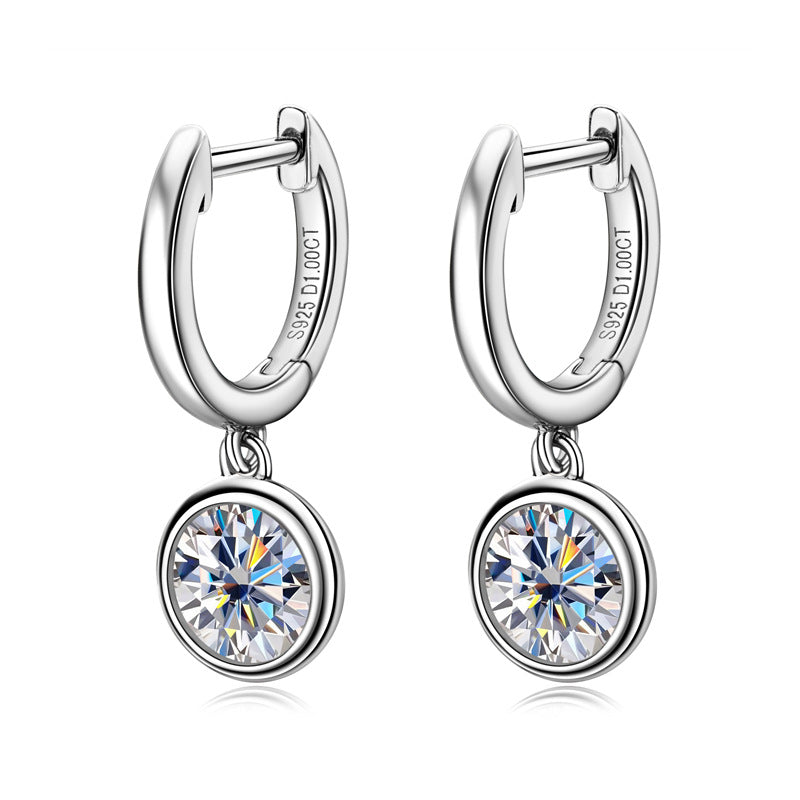 Korean Version Of Luxury D Color Moissanite Earrings Female Temperament Niche High Sense S925 Tremella Ring Earrings A Generation Of Hair