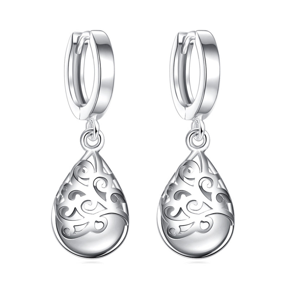 Moonlight Cat's Eye Totem European And American Silver-plated Ear Jewelry Ear Buckle Ear Drop Women's Fashion Wishing Earrings