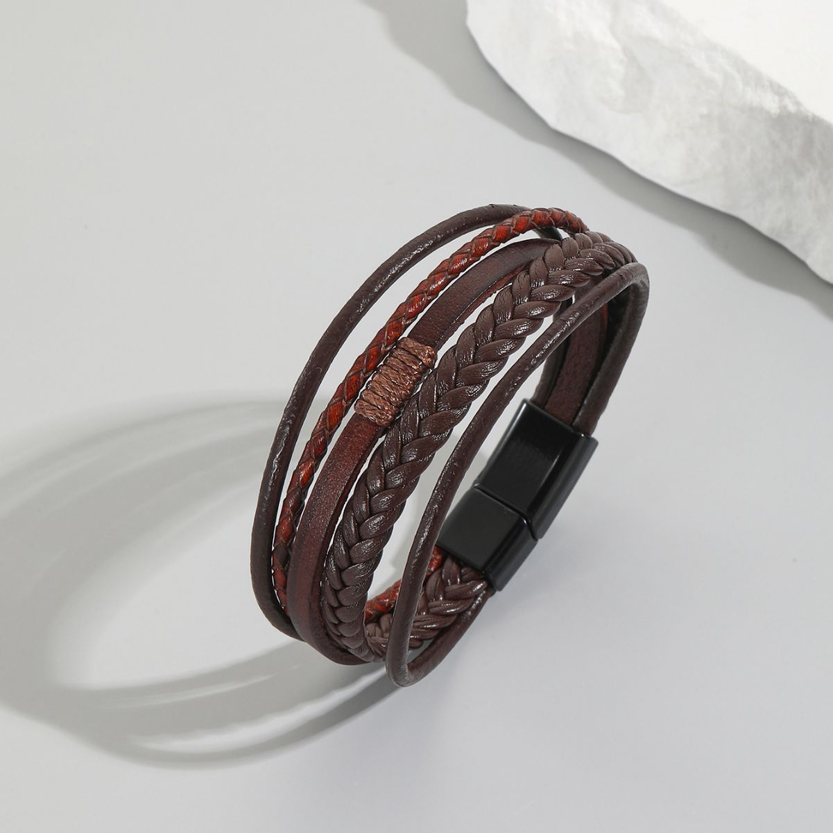 PU Leather Men's Bracelet Multi-layer