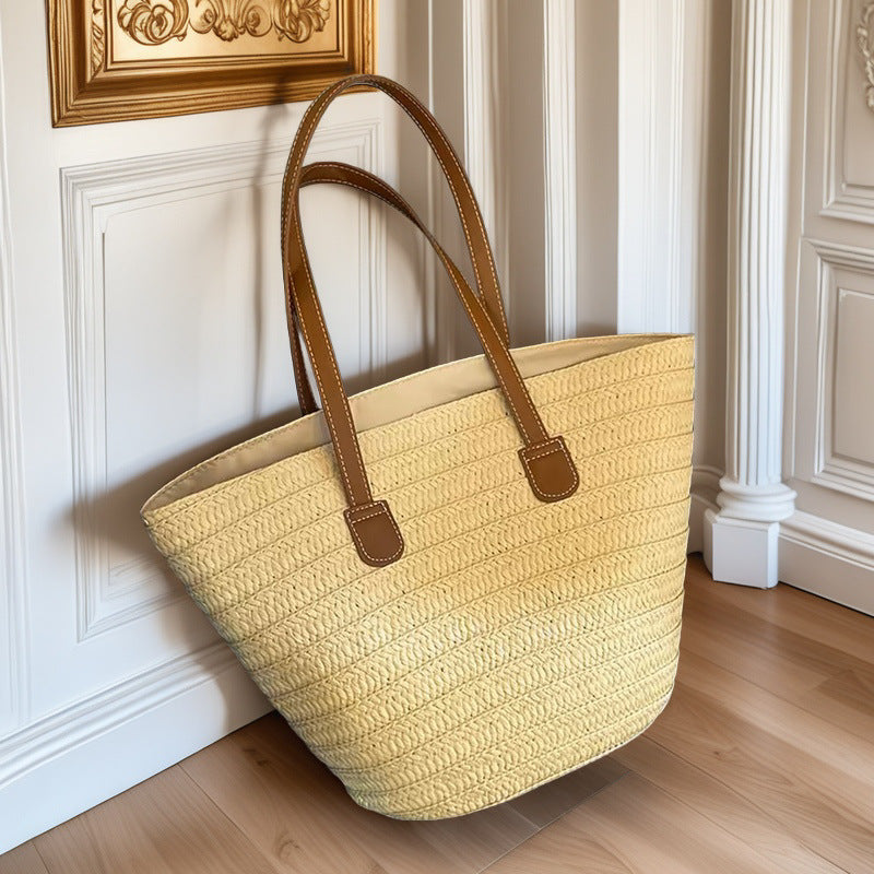 Shoulder Crossbody Straw Woven Bag Handmade Woven Bag Large Capacity Tote Bag Holiday Beach Bag Commuter Women's Bag Women's Bag